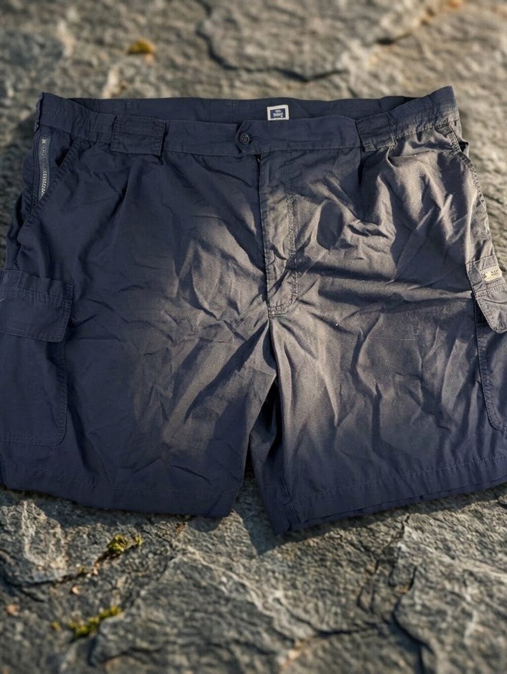 Tilley Endurables Cargo Shorts Mens 44 Navy Blue Travel Utility Eclectic Grandpa